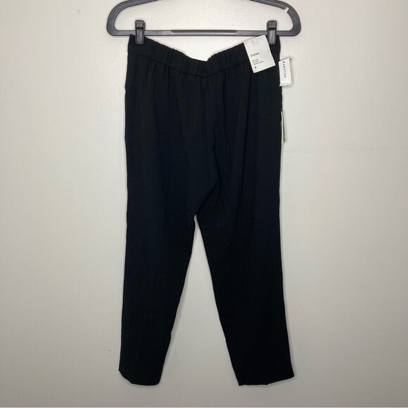 NWT BABATON Cohen Pant Cropped Mid Rise Pleated Trouser Black 8 Aritzia - Picture 3 of 9